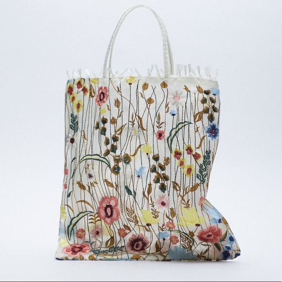 ❗️Last❗️Zara Tulle Floral Embroidered tote bag - Picture 3 of 4